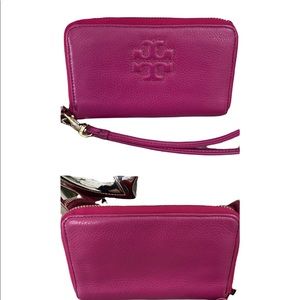 Tory Burch Pink Wristlet rich pink